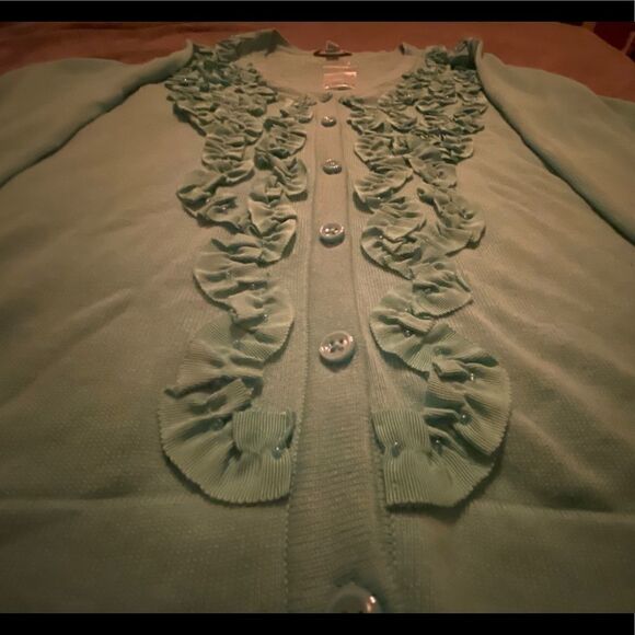 Isaac Mizrahi embellished 3/4 sleeve sweater - Picture 3 of 13